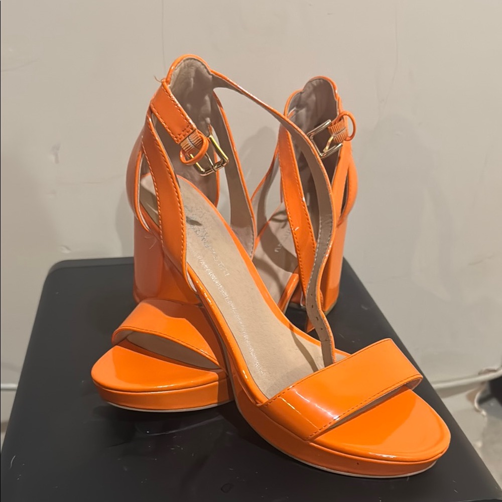 CL by Laundry Orange High Heel Sandals